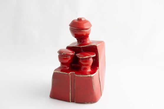 Sohnen Kunst vermittelnd  Teaching Art to My Sons by Frank Madler contemporary artwork Sculpture