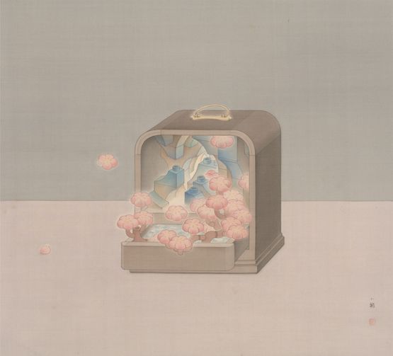 The Peach Garden Box by Zhang Xiaoli contemporary artwork Painting