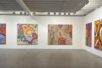 Contemporary art exhibition APY Art Centre Collective New Ground at Martin Browne Contemporary Sydney Australia