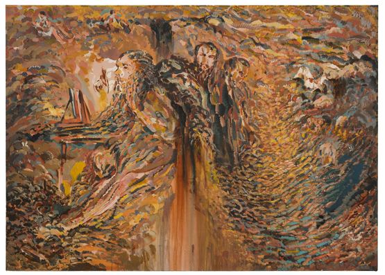 Between trimming and dissolving by Amitesh Shrivastava contemporary artwork Painting