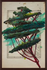 Portrait of Italy Through Its Trees Painting on Map XIX by Julian Schnabel contemporary artwork print works on paper