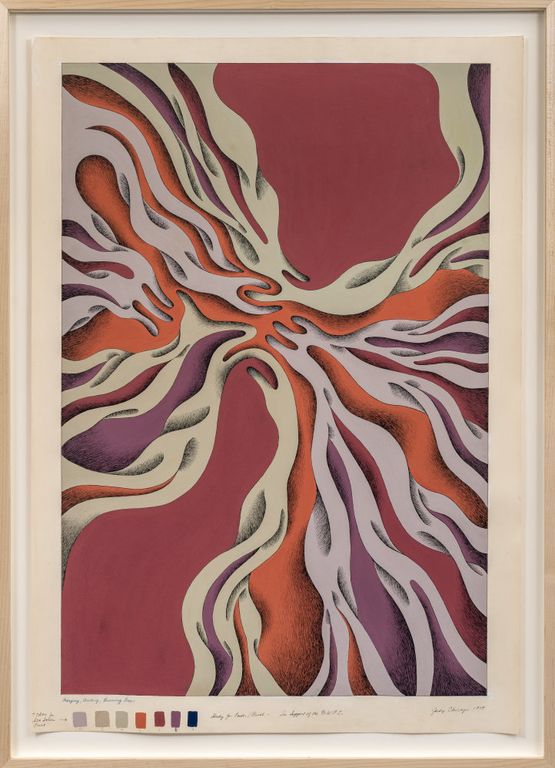Reaching  Uniting  Becoming Free by Judy Chicago contemporary artwork Painting