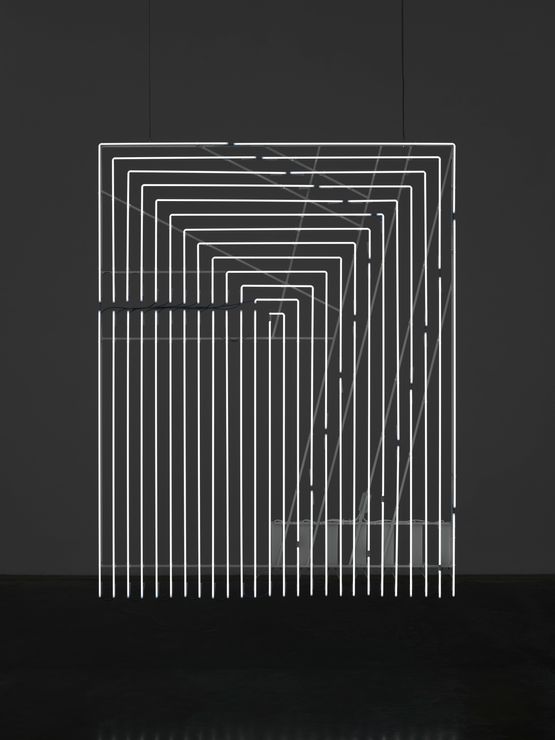 Neon After Stella Clinton Plaza by Cerith Wyn Evans contemporary artwork Sculpture