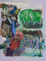 Squirrels Carrying Papaya Flowers by Xuan Chenhao contemporary artwork painting