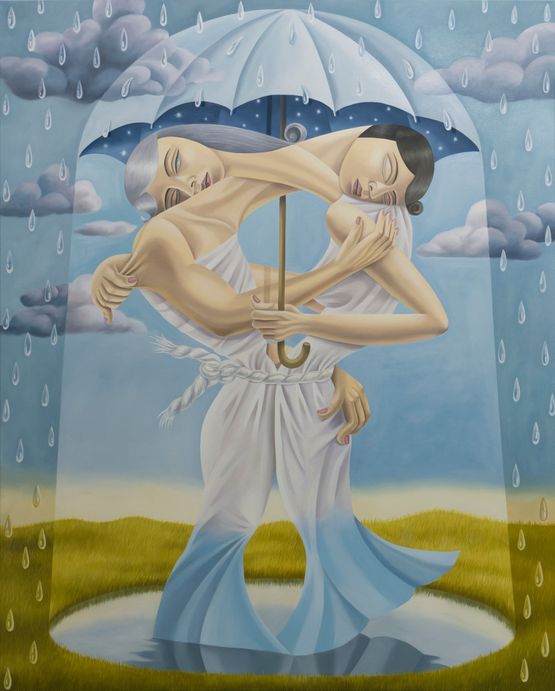 Tethered to Survive by Jade Ching-Yuk Ng contemporary artwork Painting