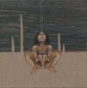 Squatting figure and tears by Hayv Kahraman contemporary artwork Painting