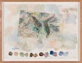 Study for chains of ponds and contour banks Bibbaringa 4 by John Wolseley contemporary artwork drawing painting works on paper