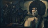 Revolution unborn Angela Davis Black Panther by Vikrant Bhise contemporary artwork Painting