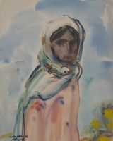 Collective Farm Woman by Mikayil Abdullayev contemporary artwork works on paper