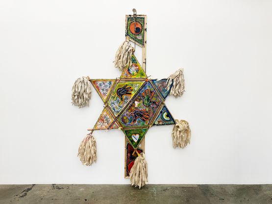 Erdan Yellow Star of David by Mike Cloud contemporary artwork Painting