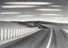 Picket Landscape by Robin Lowe contemporary artwork Drawing