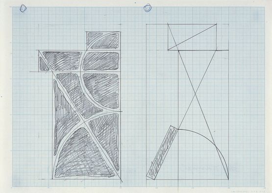 Space in Two Dimensions by The Estate of Jiro Takamatsu contemporary artwork Works on Paper