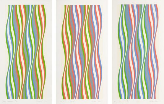 Green Dominance Blue Dominance Red Dominance complete set of three by Bridget Riley contemporary artwork Print
