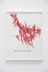 FALL FOR ME ON A RED POEM by Joel Andrianomearisoa contemporary artwork works on paper drawing