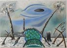 Hellblaue Wolke Horizont 14 by Hartmut Neumann contemporary artwork Painting