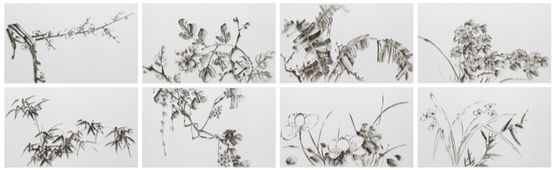 Imitating Eight-Section Floral Painting by Xu Wei Ming Dynasty by Chen Chun-Hao contemporary artwork Painting