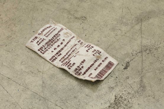 A Receipt After One Year The Last Day of The Garden by Aoyama Satoru contemporary artwork Textile