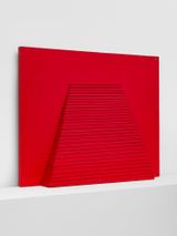 Pyramide avec une bande rouge by Horia Damian contemporary artwork mixed media