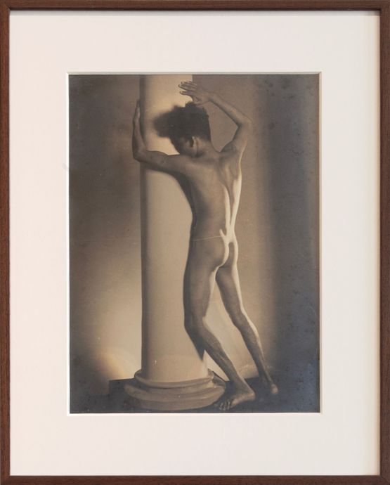 Nude man with column by Lionel Wendt contemporary artwork Photography
