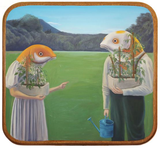Watching the Plants with Heart IV No Fruit on My Tomato Plant by Ant Ngai Wing Lam contemporary artwork Painting