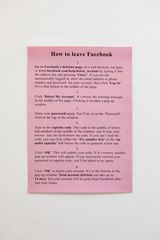 How to leave facebook by Jeremy Deller contemporary artwork print works on paper