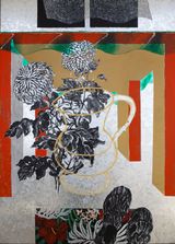 Mustard Seed Garden . Chrysanthemum by Kongkee contemporary artwork painting sculpture