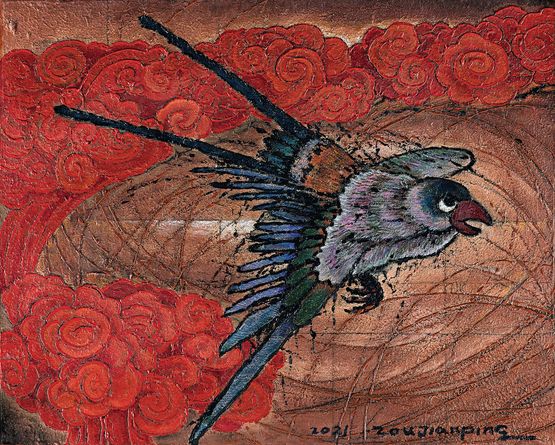 Big Bird Fly South by Zou Jianping contemporary artwork Painting