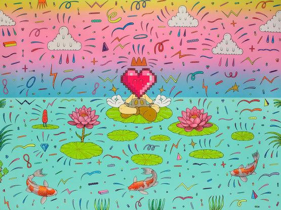 Be Grateful and Just Relax by Rizal Hasan contemporary artwork Painting
