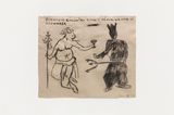 DIONISIO ENCONTRA EXUH Y PROVA UM COPO DE CACHAZSA by Paulo Nazareth contemporary artwork drawing works on paper