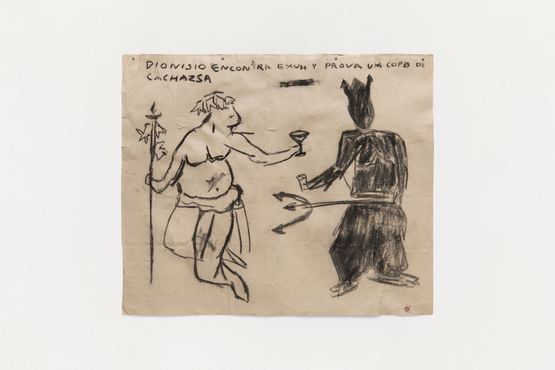 DIONISIO ENCONTRA EXUH Y PROVA UM COPO DE CACHAZSA by Paulo Nazareth contemporary artwork Works on Paper