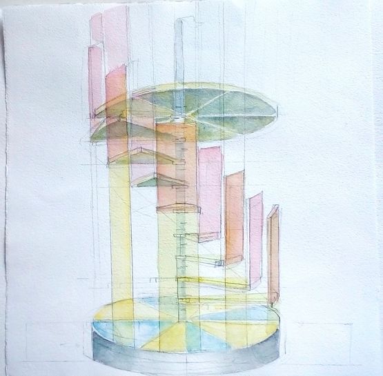 Treppe by Angela Fette contemporary artwork Works on Paper