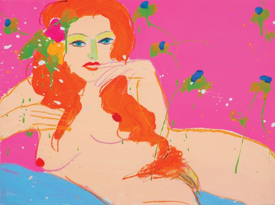 A Kiss A Kiss  by Walasse Ting contemporary artwork Painting