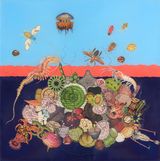 Crawfish Saviors by Anila Quayyum Agha contemporary artwork mixed media works on paper