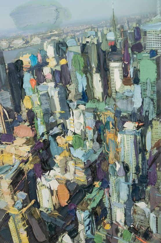 Peppermint City by Erik Schmidt contemporary artwork Painting