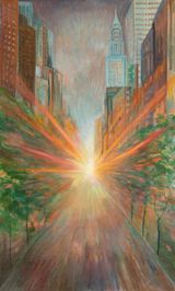Manhattanhenge by Jill Mulleady contemporary artwork painting works on paper