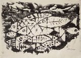 Fish by The Estate Of Anwar Jalal Shemza contemporary artwork drawing painting works on paper