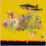 Whales in the Clouds by Anila Quayyum Agha contemporary artwork mixed media painting works on paper