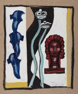 Composition a la tete rouge by Fernand Leger contemporary artwork painting