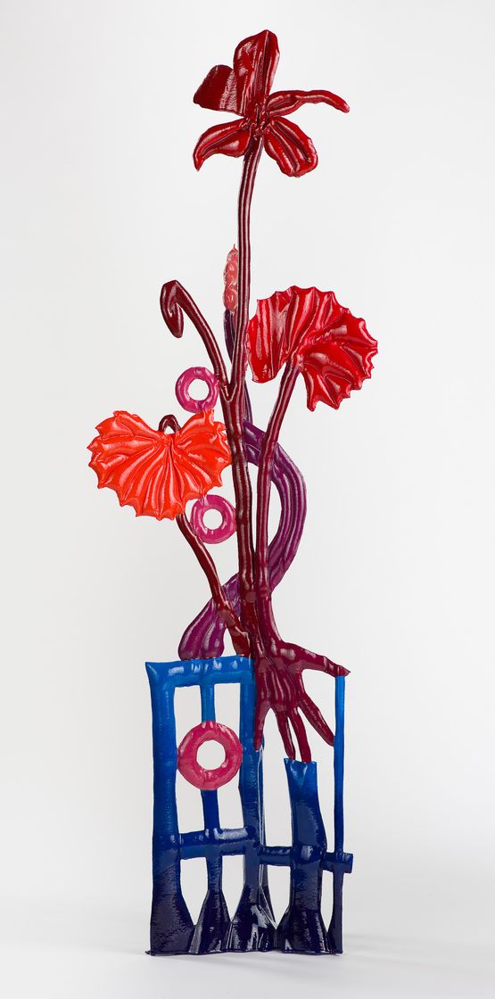 Viola grandiflora with hand after Floriligeum by Caroline Rothwell contemporary artwork Sculpture