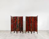Landscape Birds and Flowers on the Folding Screens Autumn Commences by Su Meng-Hung contemporary artwork painting
