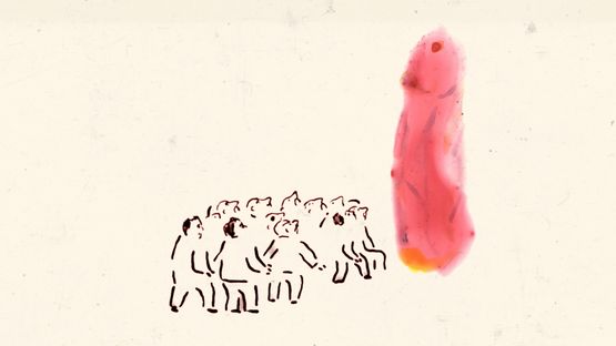 The Crowd by Tala Madani contemporary artwork Moving Image