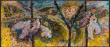 Cicadas hatching by the chain of ponds - Bibbaringa by John Wolseley contemporary artwork painting
