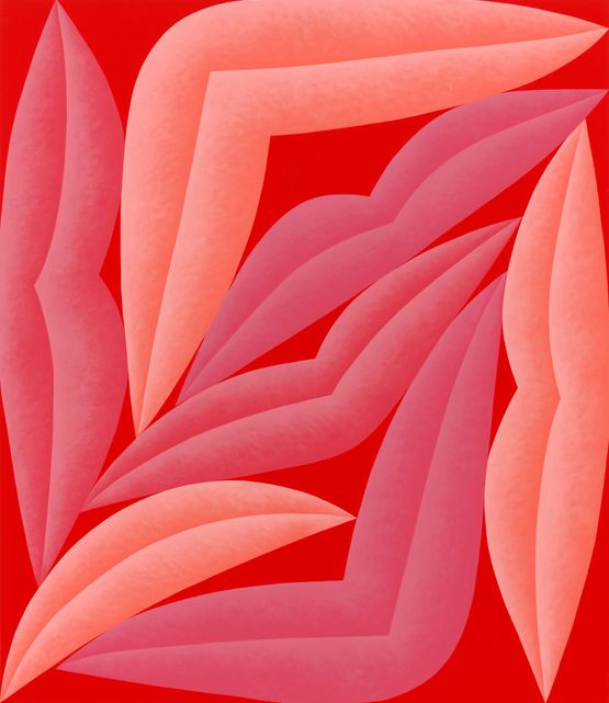 Red and Peach by Corydon Cowansage contemporary artwork Painting