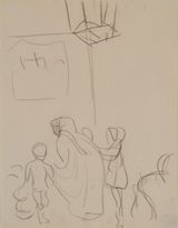 Beduinenfrau mit Kindern - Tunis by August Macke contemporary artwork works on paper drawing
