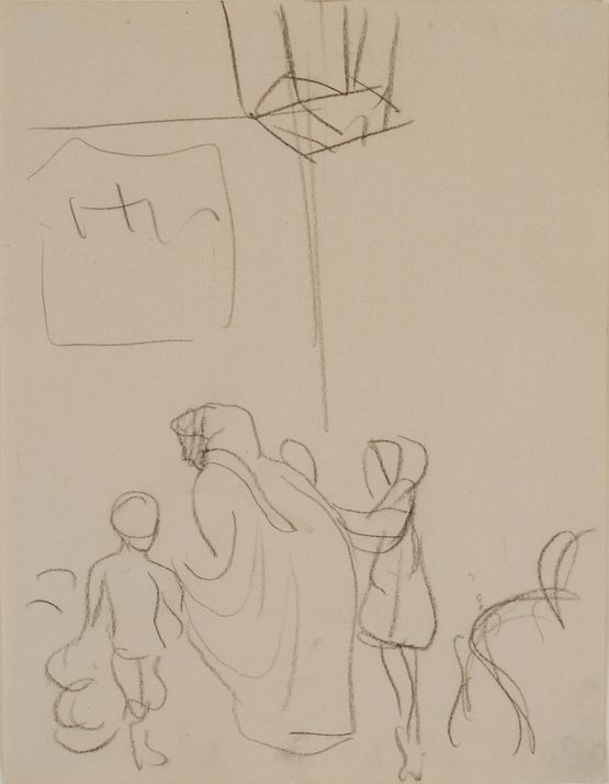 Beduinenfrau mit Kindern - Tunis by August Macke contemporary artwork Works on Paper