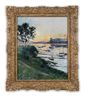 Bord de Seine effet soleil couchant by Gustave Caillebotte contemporary artwork Painting