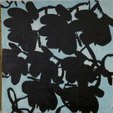 Black and Aqua Lantern Flowers March 13 2012 by Donald Sultan contemporary artwork mixed media