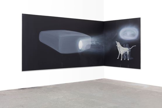 Corner Projection Dog by Tala Madani contemporary artwork Painting
