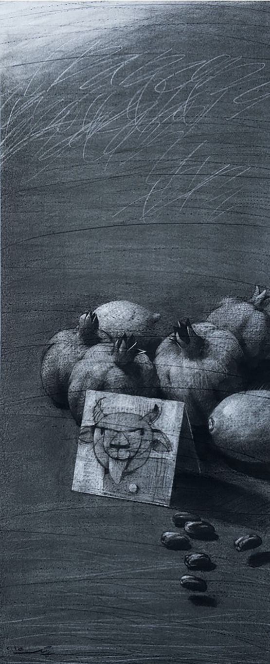 Still Nature by Youssef Abdelke contemporary artwork Works on Paper