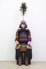 Robot with Vermilion Helmet and Black Lacquered Suit of Armor with Two-Piece Cuirass with Various Lacing by Tenmyouya Hisashi contemporary artwork sculpture